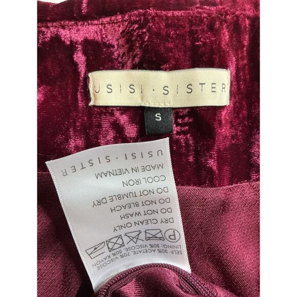 Usisi Sister 'Coco' Pink Viscose Crushed-Velvet Top Size S - Picture 4 of 4